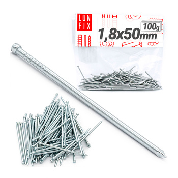 Hřebíky kolářské 1,8x50mm stříbrné pozinkované 100g