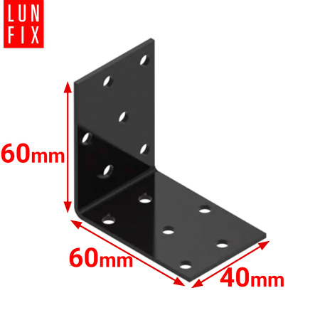 Černý montážní úhelník 60x60x40x2 1ks.
