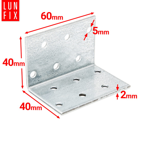 Montážní úhelník 40x40x60x2 KM2 1ks.