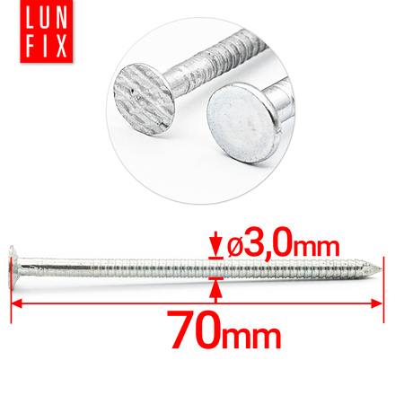 Vroubkované hřebíky 3,1x70 mm pozinkované 1kg