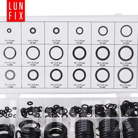 Sada gumových hydraulických těsnění o-kroužky D3-22 mm 279 ks.