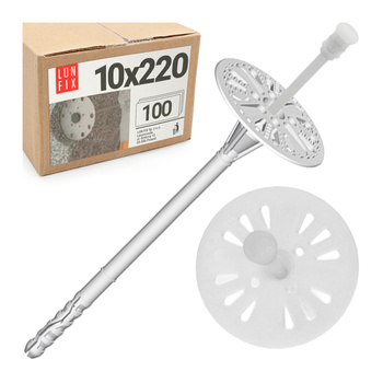 Talířová hmoždinka 220 mm s plastovým trnem 100ks.