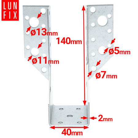 Závěs trámu 40x140 mm spojovací botka