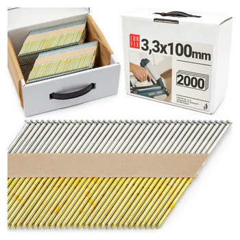 Hřebíky pro hřebíkovačku 100mm 3,3x100 hladké na papíře pozinkované 2000ks.