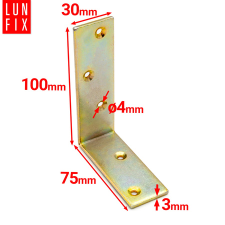 Konstrukční úhelník KB1 100x75x30x3,0 mm