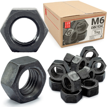 Šestihranná matice M6 DIN 934 třída 6 černá 1kg
