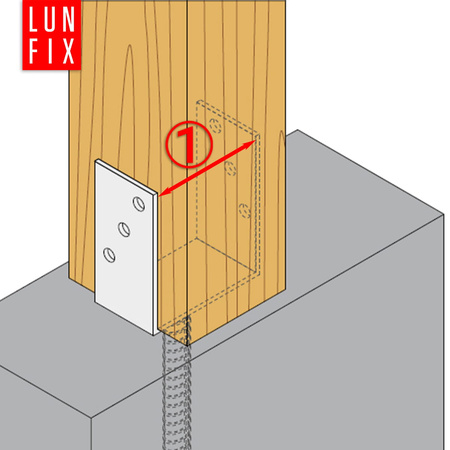 Kotevní patka typ U s týčí do betonu 120mm