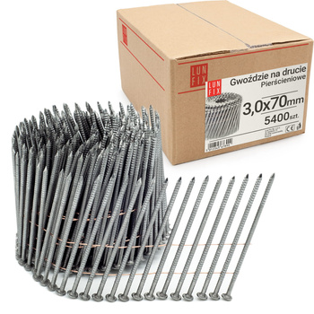 Hřebíky pro hřebíkovačku 70mm 3x70 na drátu 5400ks.