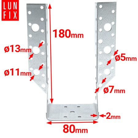 Závěs trámu 80x180 mm spojovací botka WB80