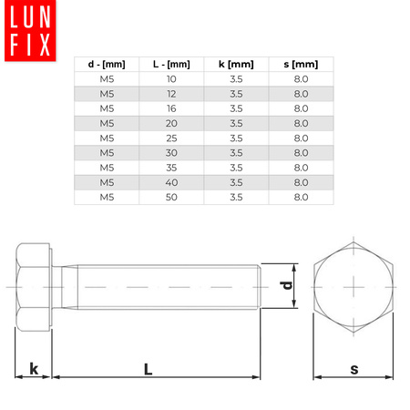 Metrický šroub M6x16 pozinkovaný DIN 933 třída 8.8 1kg