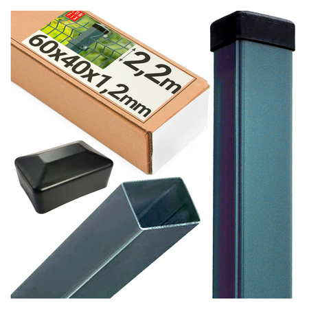 Plotový sloupek 60x40x2200 tl. 1,3 mm, grafitový