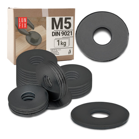 Velkoplošná podložka M5 černý pozink DIN9021 1kg