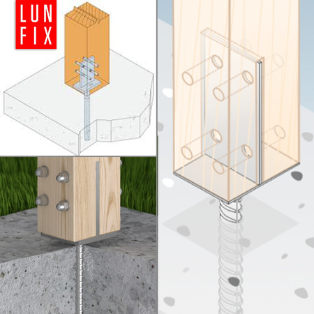 Kotevní patka s tyčí do betonu 60 mm