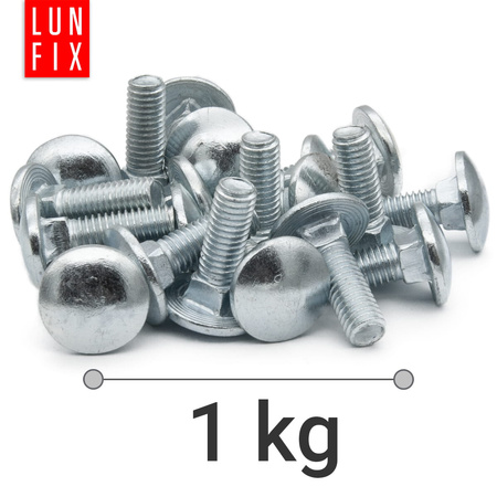 Pozinkovaný zámkový šroub M8x25-25 s hříbkovou hlavou