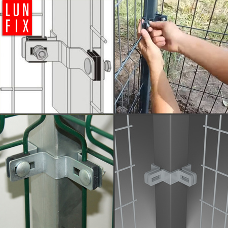 Příchytka plotového panelu rohová 40x60mm šedá