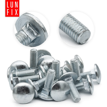 Pozinkovaný zámkový šroub M8x25-25 s hříbkovou hlavou