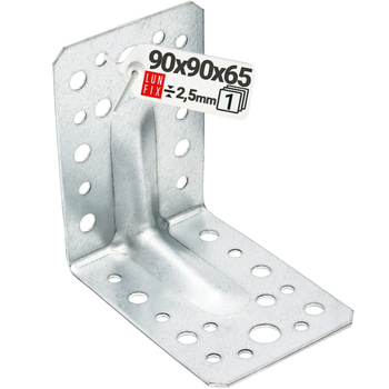 Úhelník s prolisem KP1 90x90x65x2,5 1 ks.