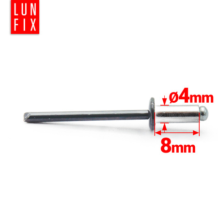 Nýt trhací 4x8mm hliník/ocel se zapuštěnou hlavou 100ks antracitový RAL7016