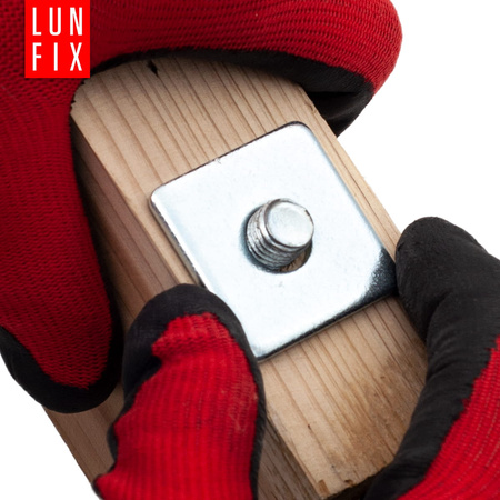 Pozinkovaná čtyřhranná podložka M14 40x40x4mm 2 ks