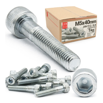 Šroub s válcovou hlavou M5x40 vnitřní šestihran DIN912 třída 8,8 1kg