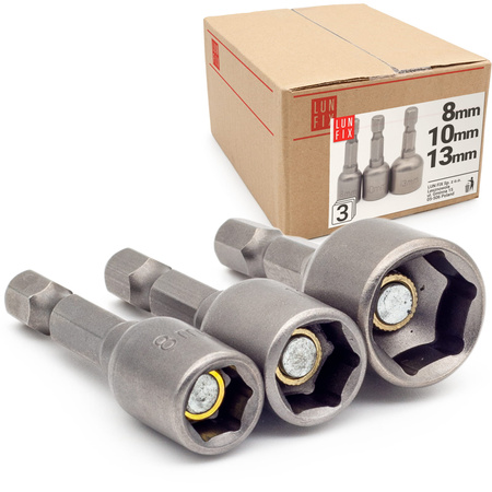 Bit magnetický nástrčný 8/10/13mm 1/4"