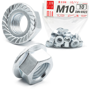 Ozubená matice M10 DIN 6923 pozinkovaná 10ks