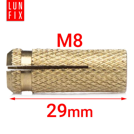 Mosazné rozpěrné kotevní pouzdro M8 1 ks.