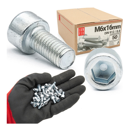 Šroub s válcovou hlavou M6x16 vnitřní šestihran DIN912 třída 8,8 50ks