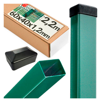 Plotový sloupek 60x40x2200 tloušťka 1,5 mm, zelený