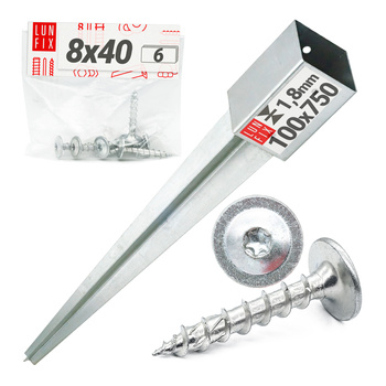 Zatloukací patka 10 cm + šrouby