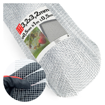 Pozinkované tkané pletivo oko 3,2x3,2mm fi0,5mm h1m 0,5m2
