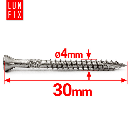 Terasový vrut 4x30 nerezový ocel C2 200 ks