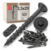 Tesařské černé šrouby 3,5x20 se zapustnou hlavou pozinkované 500ks