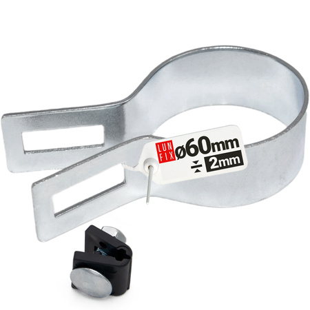 Příchytka plotového panelu koncová fi60 mm stříbrná