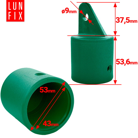 Koncovka na rozpěru fi42mm zelená