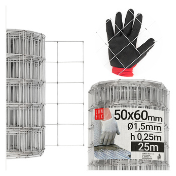 Armovací pletivo oko 50x60 drát1,5mm výška 25cm role 25m