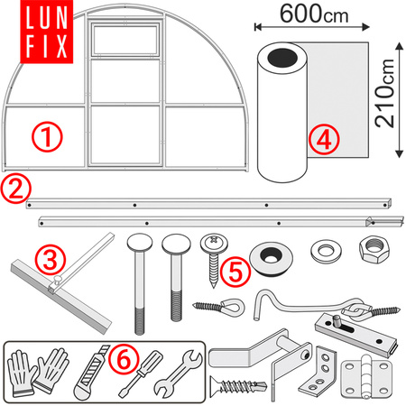 Polykarbonátový skleník 3x8m, profil 20x40mm, 6mm