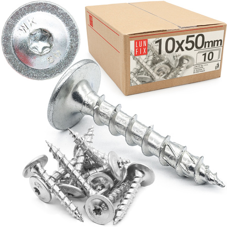 Talířový vrut 10x50 na kotevní patku 10ks.