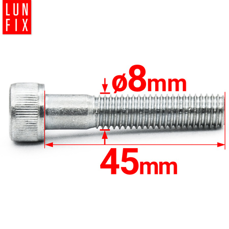 Šroub s válcovou hlavou M8x45 vnitřní šestihran DIN912 třída 8,8 1kg