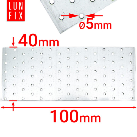Perforovaná deska 100x40x2 PP2 plochá tesařská spojka 10ks.
