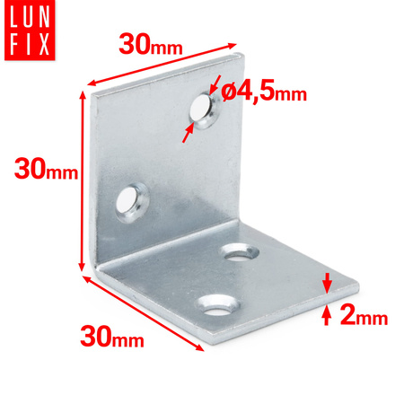 Široký úhelník 30x30x30x2,0 KS1 1ks.