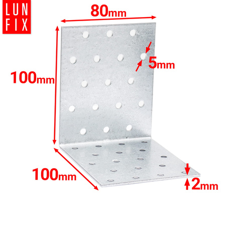 Montážní úhelník 100x100x80x2 KM16 1ks.