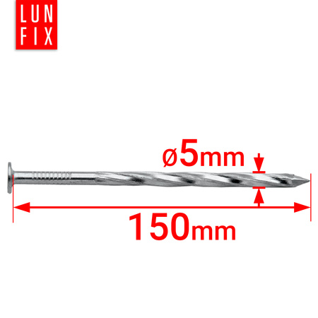 Šroubové hřebíky 5x150 mm 6" pozinkované 1kg