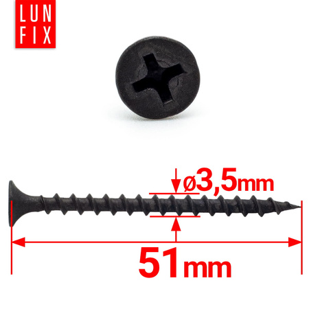 Vruty do sádrokartonu 3,5x51 do dřeva 500ks.