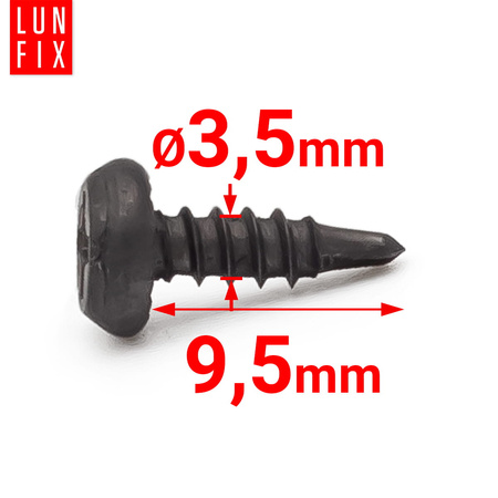 Samovrtný vrut 3,5x9,5 do kovu fosfátovaný 1000ks.