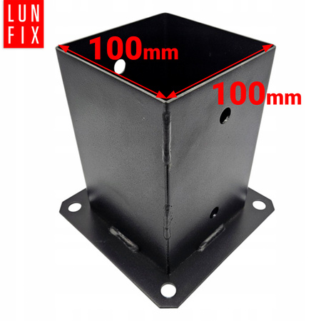 Černá patka 10x10 cm + šrouby