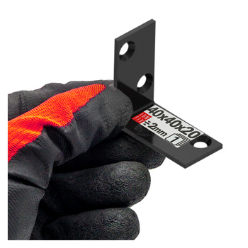 Černý montážní úhelník 40x40x20x2 1ks.