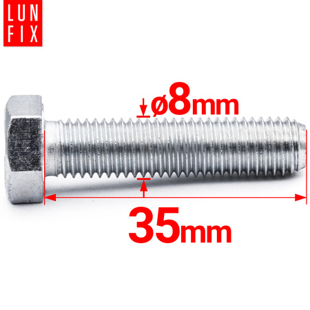 Metrický šroub M8x35 pozinkovaný DIN 933 třída 8.8 1kg
