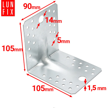 Úhelník s prolisem KPS2 105x105x90x1,5 1ks.