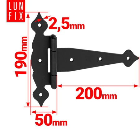 Dekorativní závěs černý 200x50x190x2,5 1ks.